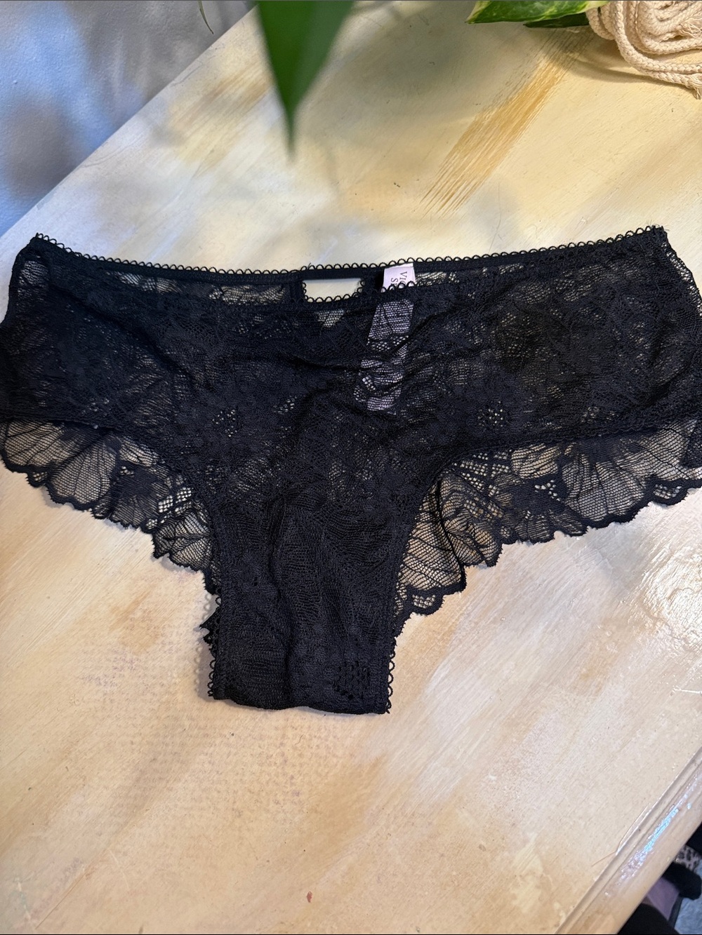Victoria's Secret Black Lace Cheeky M